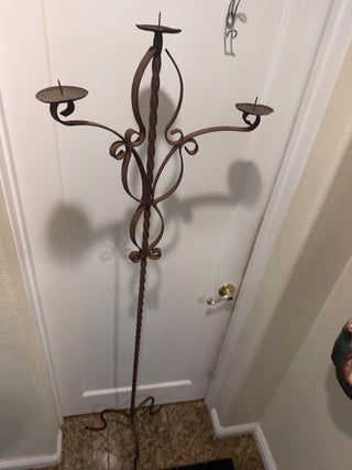 Wrought Iron Triple Candle Holder