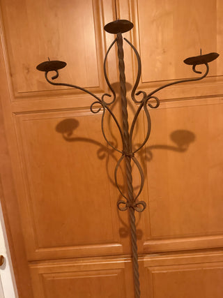 Wrought Iron Triple Candle Holder