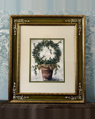 Annie LaPoint Framed Topiary & Wreath Prints - Tuscan Botanical Set of 2 (31" x 26.75")