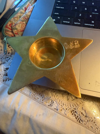 Vintage Brass Star Tea Light