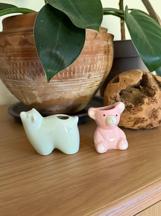 2 Vintage mini bears toothpick holders