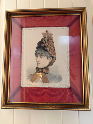 Antique 1889 French Fashion Plate Abel Goubaud Paris - Victoria Lady 15" x 18"