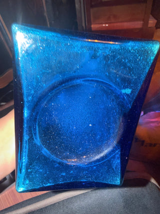 Vintage Blue E.C. Booz's Old Cabin Whiskey Bottle from Philadelphia UV Glow