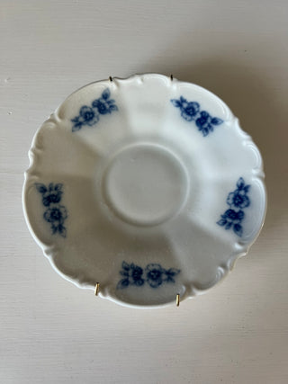 Vintage porcelain cobalt rose saucer