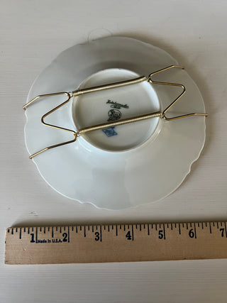 Vintage porcelain cobalt rose saucer