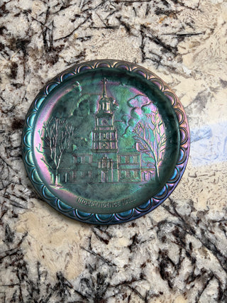 Vintage 1970s Indiana Glass Co "Independance Hall"  Collector's Plate