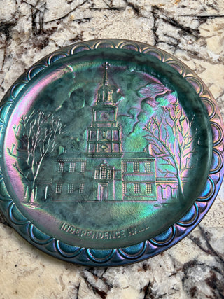 Vintage 1970s Indiana Glass Co "Independance Hall"  Collector's Plate