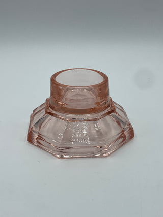 Pink Depression Glass Candle Holder