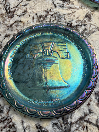 Vintage 1970s Indiana Glass Co. Bicenteenial Liberty Bell Collector's Plate