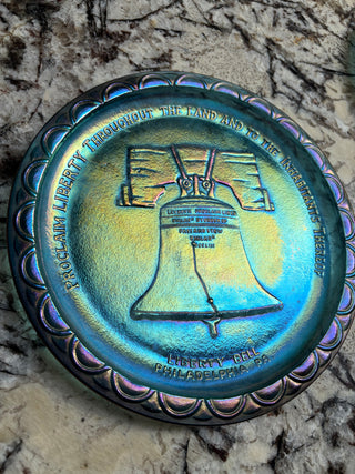 Vintage 1970s Indiana Glass Co. Bicenteenial Liberty Bell Collector's Plate