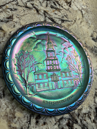 Vintage 1970s Indiana Glass Co "Independance Hall"  Collector's Plate