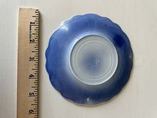 Antique blue flow rose plate