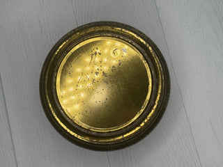 Vintage Floral and Gold Rim Small RoundTin