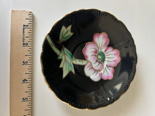 Japanese black lusterware plate