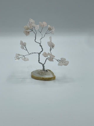 Rose Quartz on Agate Wire Tree