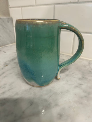 Pottery Mug, Aqua Blue/Green