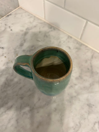 Pottery Mug, Aqua Blue/Green