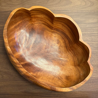 Large Scallop Wood Bowl