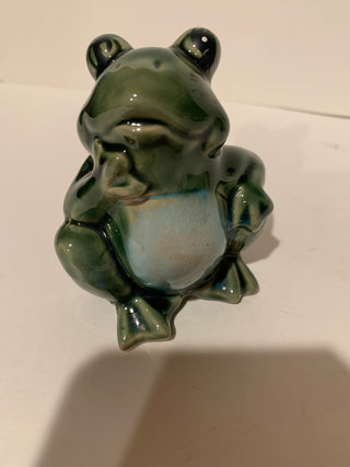 Vntg Greenbrier ceramic frog set/3