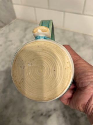 Pottery Mug, Aqua Blue/Green
