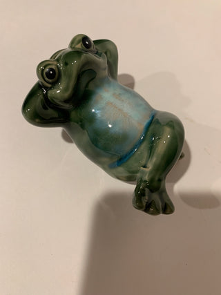 Vntg Greenbrier ceramic frog set/3