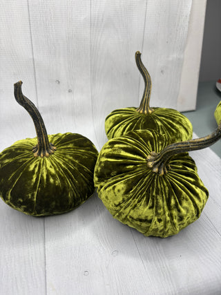 Luxe Olive Green Velvet Pumpkin/Small Sz.