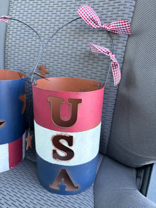 Pair of 4th of July Luminaries USA Patriotic