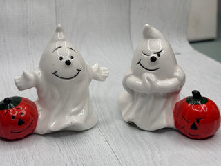 Vintage Halloween Ghost w/Jack O Lantern SET of 2