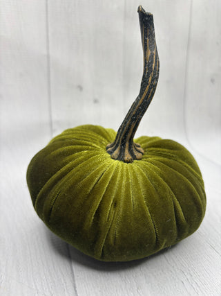 Luxe Avocado Green Velvet Pumpkin/Small