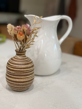 Vintage White ceramic pitcher or vase