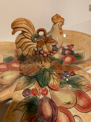 Fitz&Floyd 3 section rooster server dish