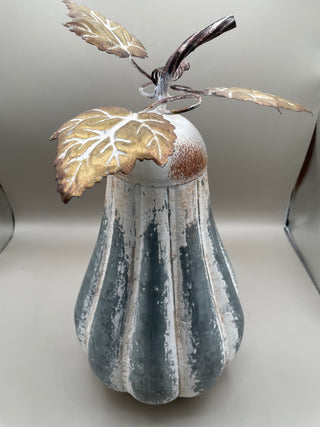 Rustic White Metal Gourd LG