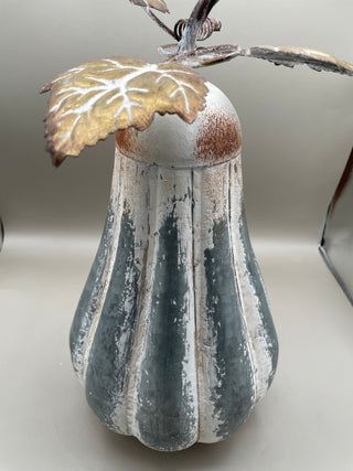 Rustic White Metal Gourd LG