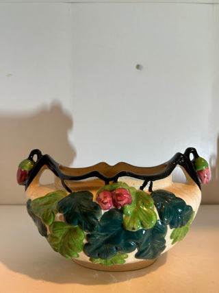 Decorative Vessel with Leaves & Strawberries