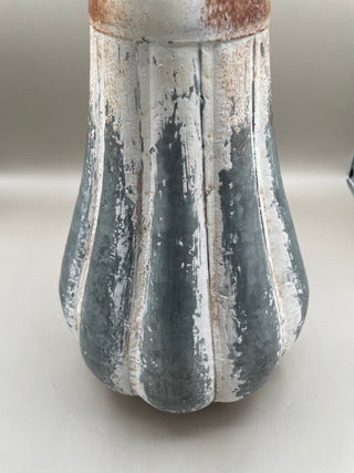 Rustic White Metal Gourd LG