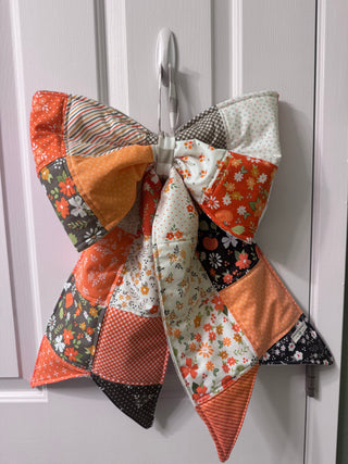 Quilted Patchwork Door Bow - Fall - Handmade