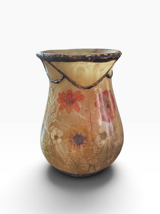 Vase w/ Real Pressed Flowers