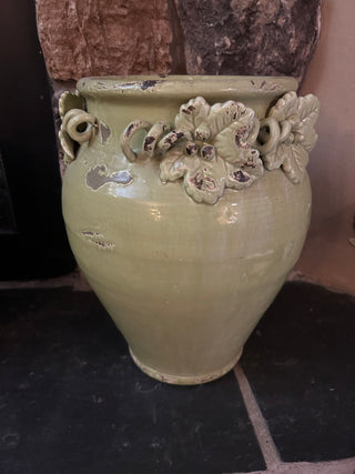 Large Ceramic Light Green Decorative Pot