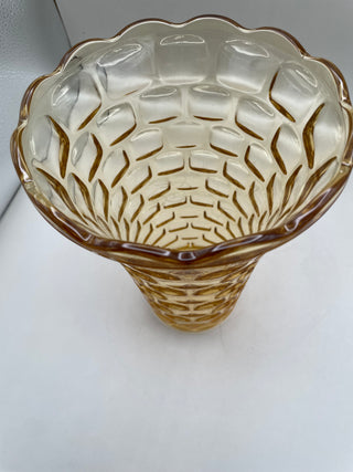 1960's Federal Glass 8" Gold Vase