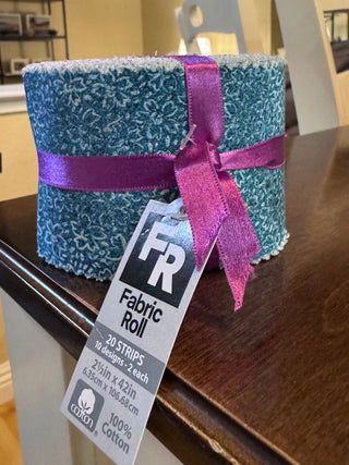 Joann's - 20-strip fabric roll - purple and teal