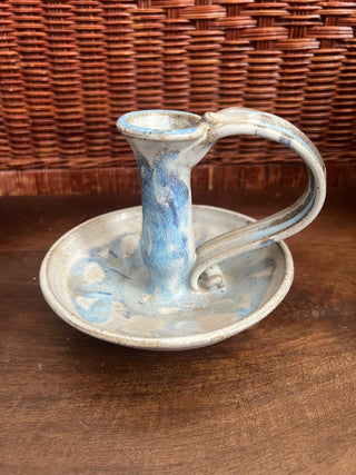 Handmade pottery chamberstick
