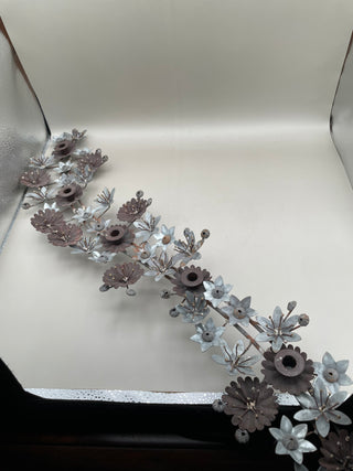 VNTG Metal Brutalist Flower Candle Wreath