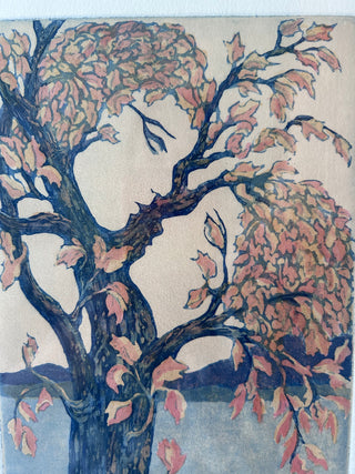 Autumn Romance EB Rothwell signed etching print framed 15.25" x 18.25"