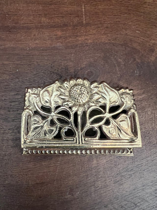 Brass sunflower stamp box