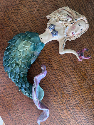 Blue Sky Mermaid Crab Starfish Wall Tea Light Holder Heather Goldminc