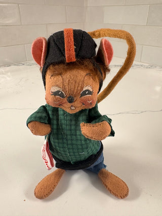 Vtg. (1996) Annalee Bicycling Mouse #201596, bicycle included 6.5"