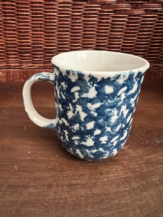 Vintage Folk blue spongeware mug
