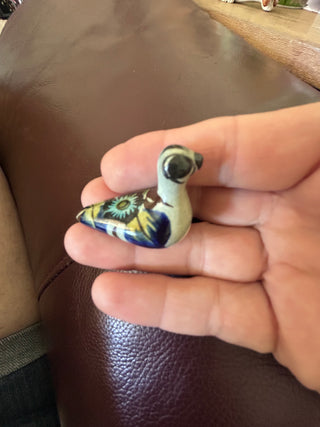 tiny Tonala Mexican bird figurine 1.5"x1"x1"