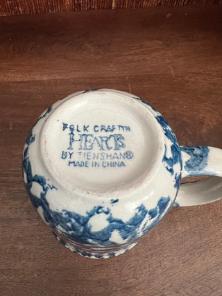 Vintage Folk blue spongeware mug