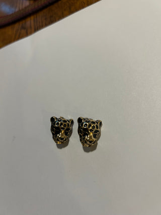 Gold Leopard Costume Earrings